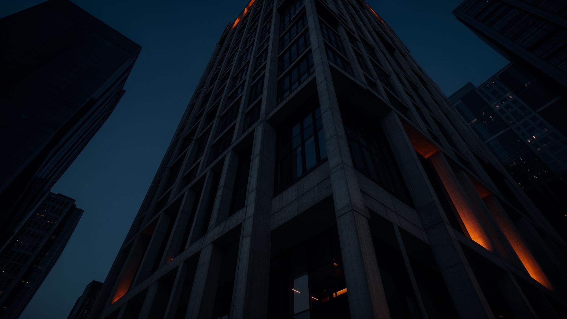 Estrutura urbana moderna ao entardecer